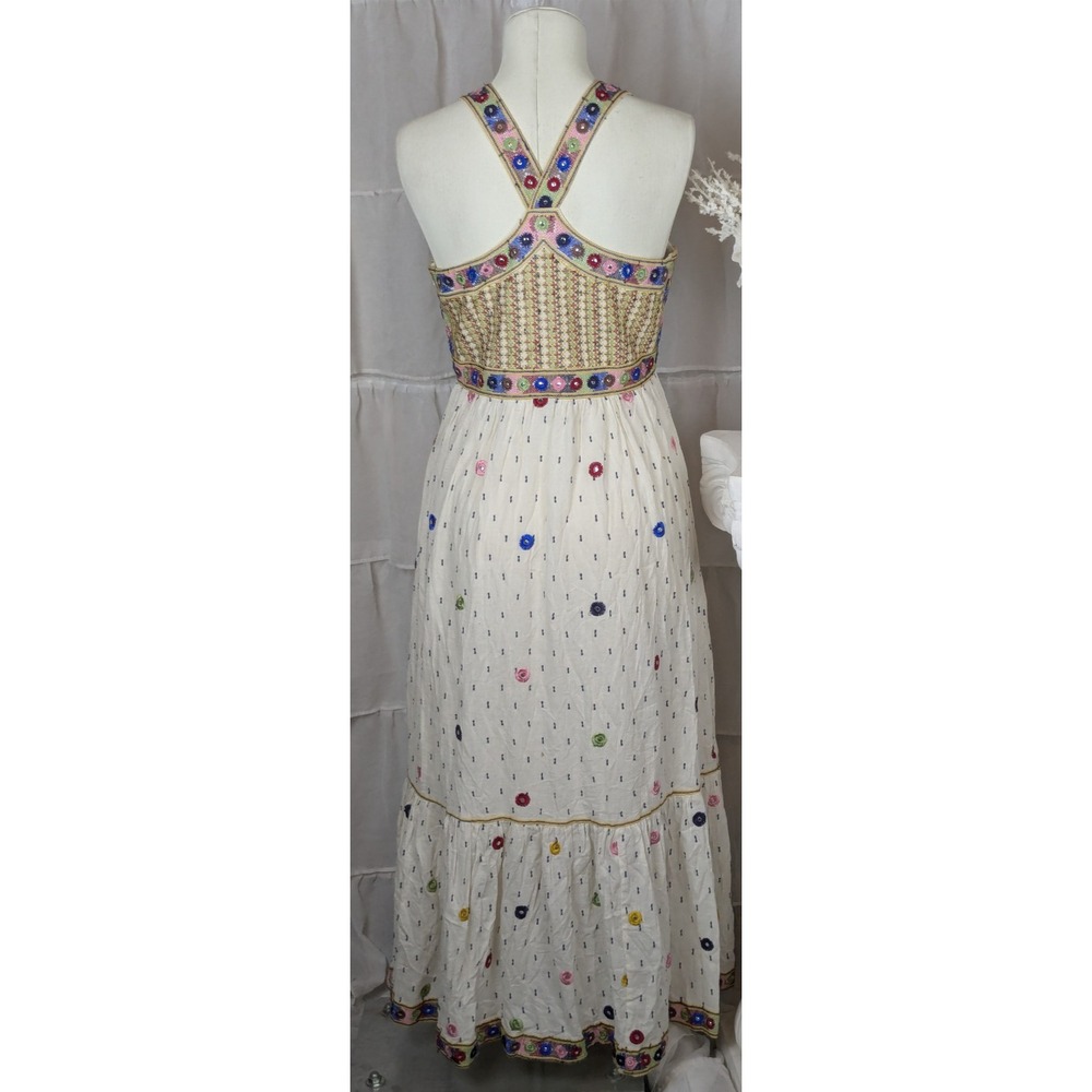 PAYAL PRATAP Anthropologie Norah Dress Embroidered Boho Midi Dress Size 2 - Picture 7 of 13